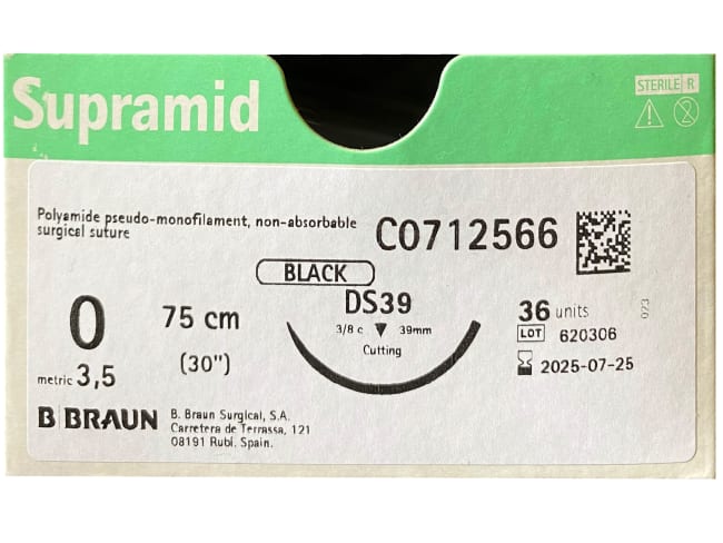 Supramid 0 USP DS39 75 cm 12 stk.