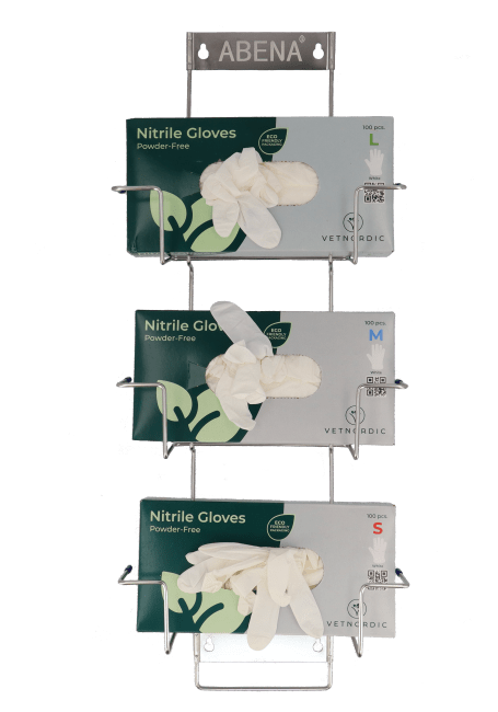 Abena Flexi Rack Hanskestativ Rustfritt Stål for 3 Esker