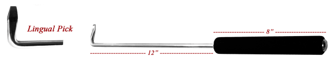 U.S. Tannpirker Lingual 30 cm +20 cm skaft