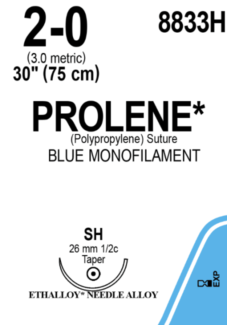 Prolene 2-0 USP SH 75 cm 36 stk - 8833H