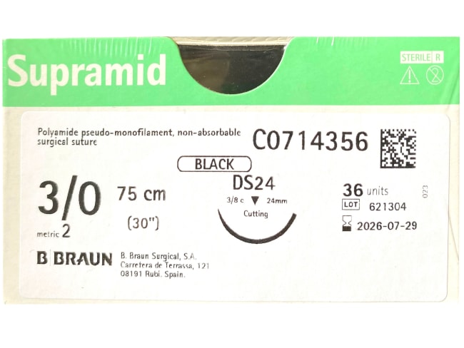Supramid 3-0 USP DS24 75 cm 12 stk.