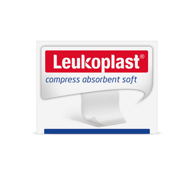 Leukoplast compress absortbent soft, steril 10x10cm hvit / 25 stk