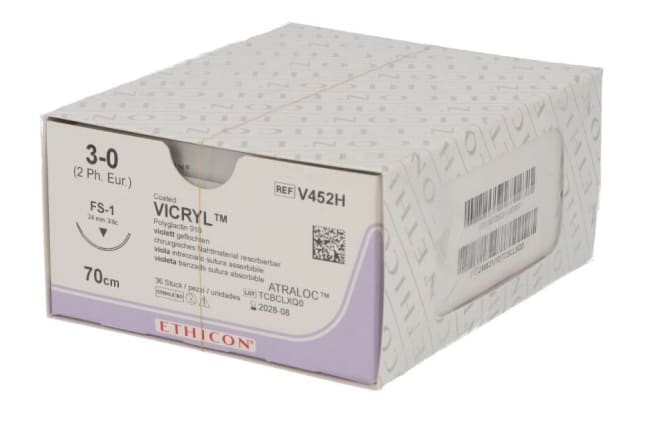 Vicryl 3-0 USP FS-1 70 cm / 12 stk. (eske = 3 x 12) - V452H