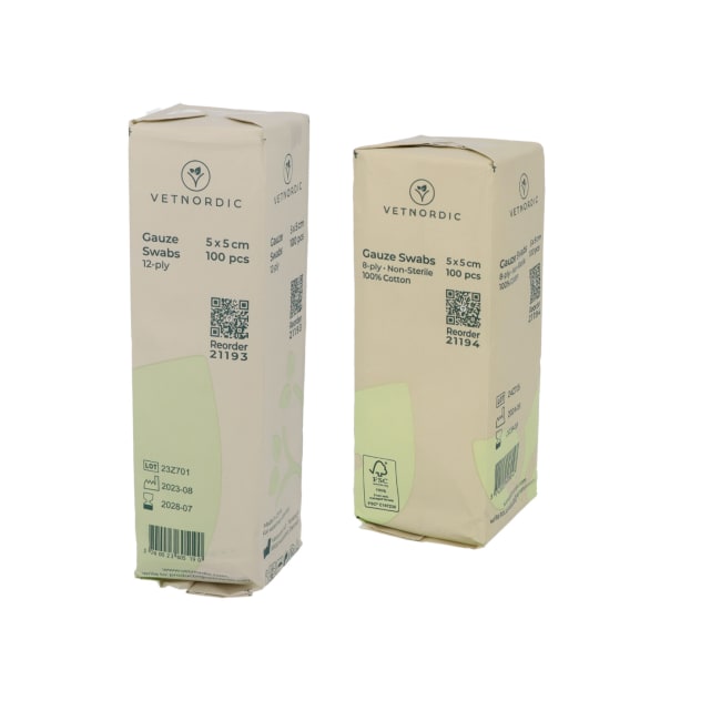Vetnordic Kompresser Usteril 5 x 5 cm, 100 stk