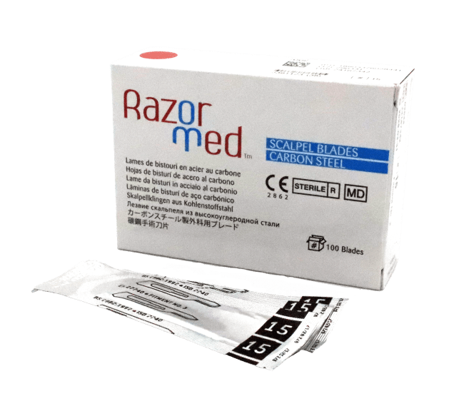 Razormed Skalpellblader Carbon Steel, 100 stk
