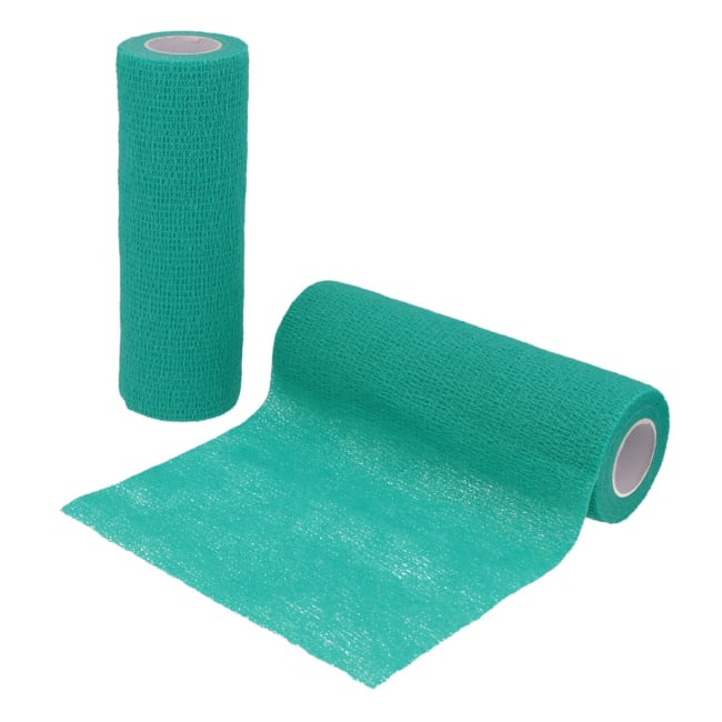 Vetnordic Fleksibel Kohesiv Bandasje, Forsterket, Grønn, 15 cm x 4,5 m, 12 stk