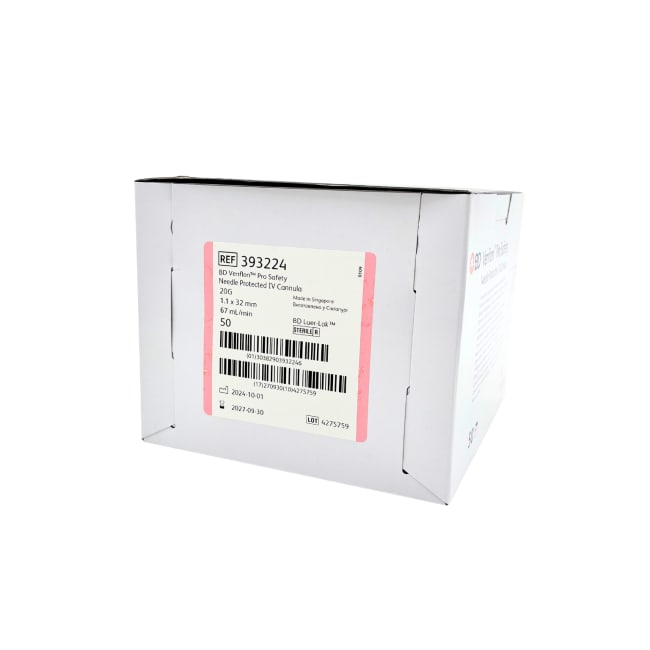 BD Venekateter Venflon Prosafety 1,1x32 mm 20g rosa / 50 stk.