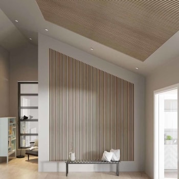 Akupanel Klassisk Eik (Svart MDF og Filt, 22x600x2400mm)