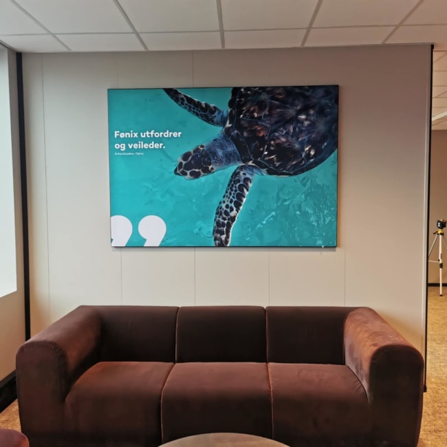 Akustikkdempende Bilde 2000x1000mm sølveloksert ramme