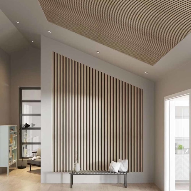 Akupanel Klassisk Eik (Svart MDF og Filt, 22x600x2400mm)