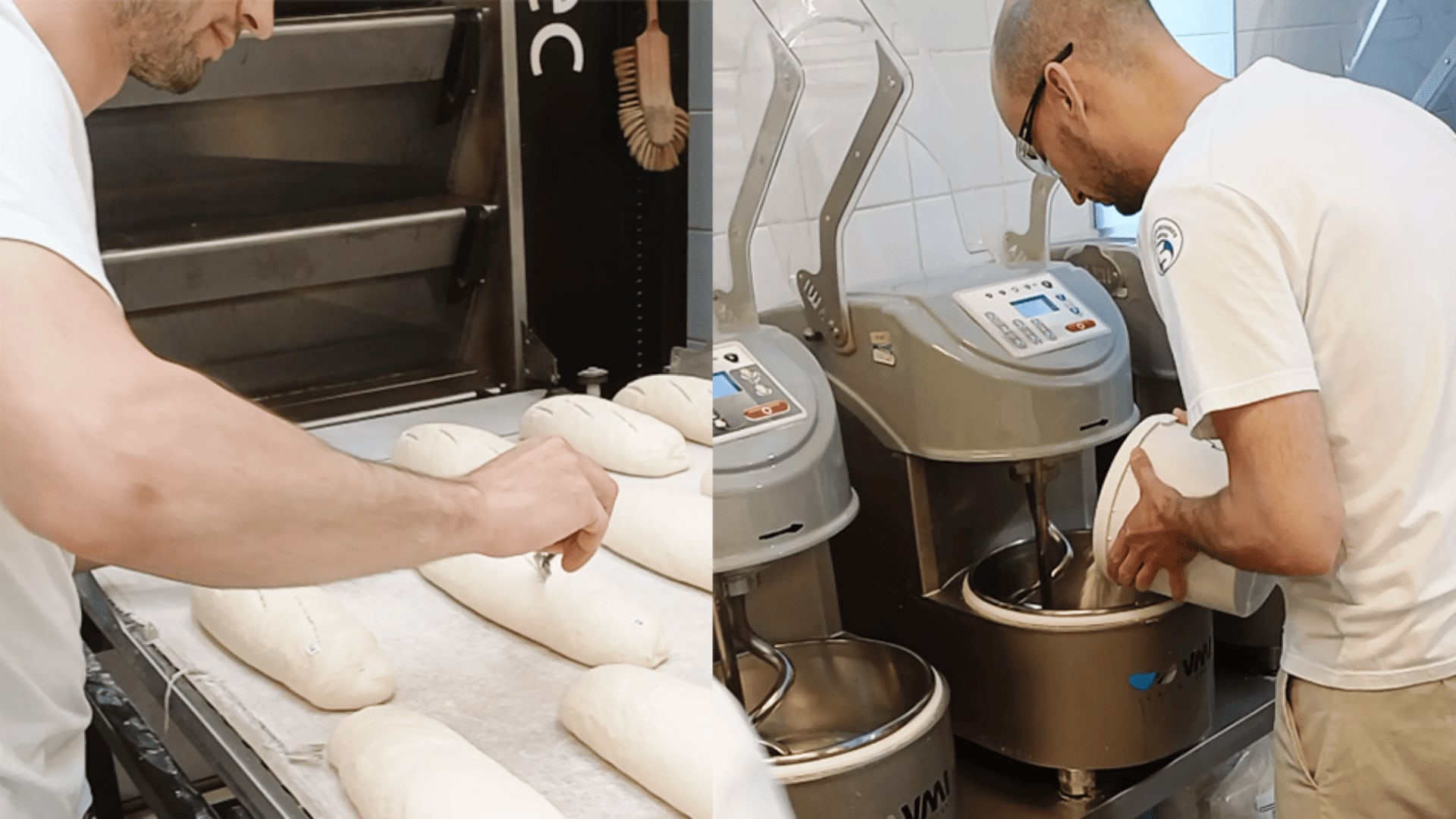 Des boulangers à l’œuvre, alliant gestes artisanaux et outils modernes pour garantir une production régulière et de qualité.