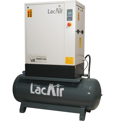 VX 4/200 LT - Compresseur à vis - 21,6m³/h - 4 CV triphasé IE3/IP55 - 200 litres - 10 bar - 62 dB (A) - Image 1