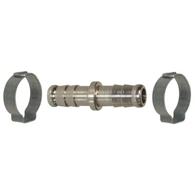 Raccord réparation 10 x 17 mm - raccord cannelé + 2 colliers de serrage (cavalier) - Image 1