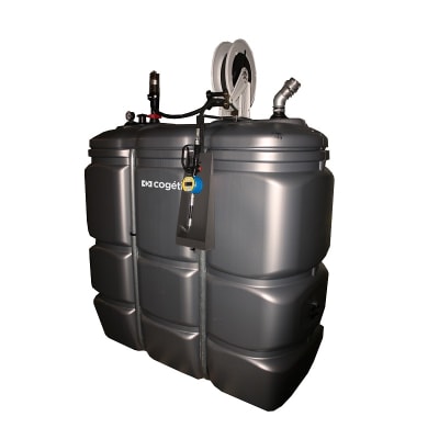 CUVE DE STOCKAGE HUILE NEUVE PEHD - POMPE 5:1 - ENROULEUR + COMPTEUR - Image 1