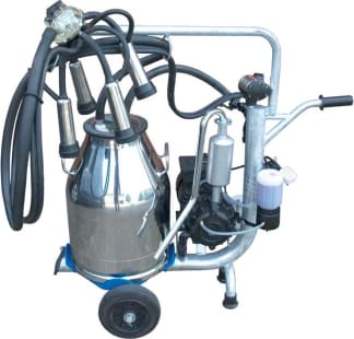 Chariot de traite mobile vache pompe huilée pot inox