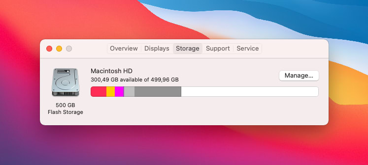 Mac storage window