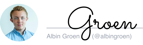 Albin Groen signature, avatar & Twitter handle