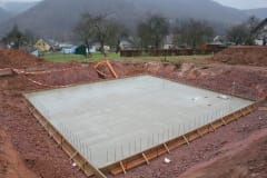 A large concrete base plate