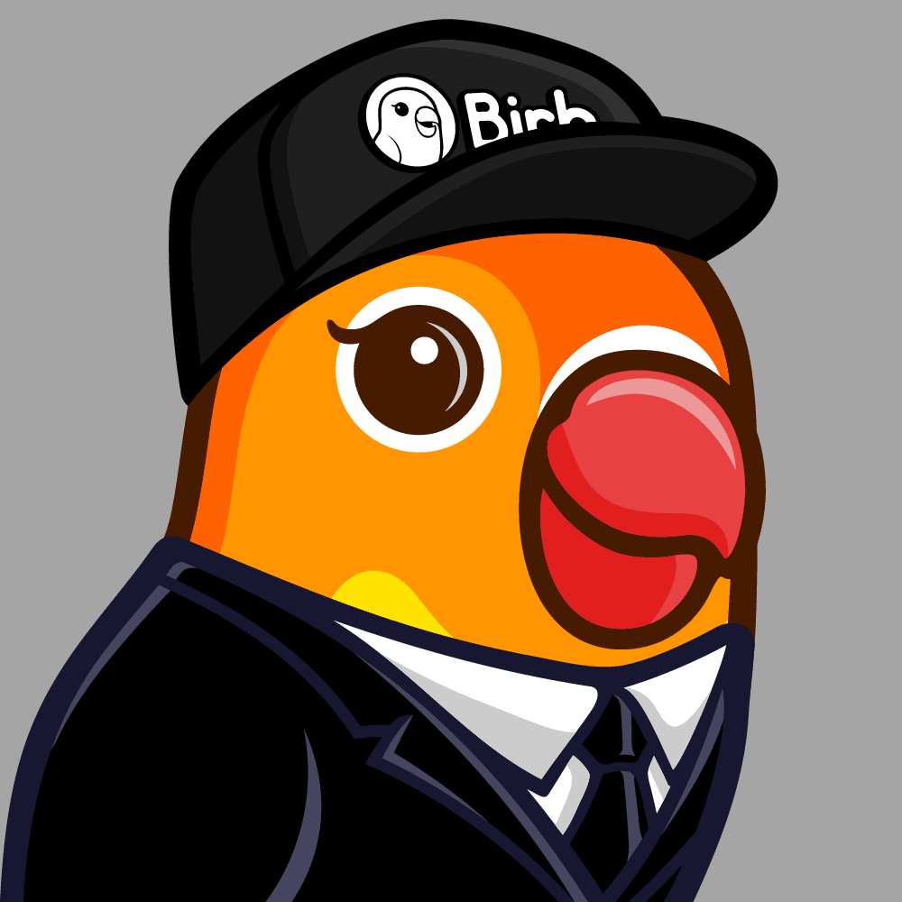 Birb NFT #1639 Suit and Hat Black Suit Black Hat
