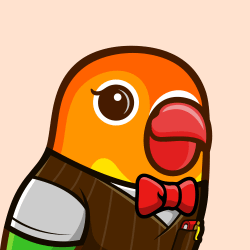Birb NFT #1541 Nerd Red Bowtie Brown Vest