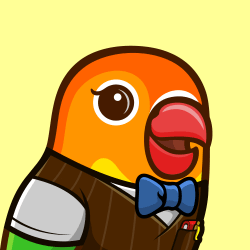 Birb NFT #1721 Nerd Blue Bowtie Brown Vest