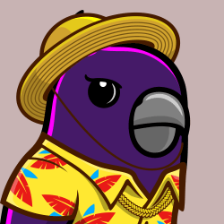 Birb NFT #717 Beach Gold Hat Yellow Shirt