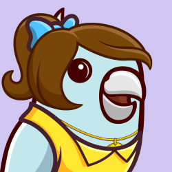 Birb NFT #1954 Cute Girl Yellow Dress Blue Bow