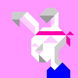 Kung Fu Data Rabbit in Pink