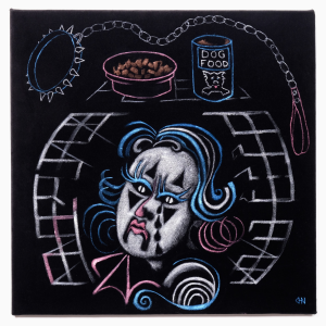 Mime In Cage With Collar