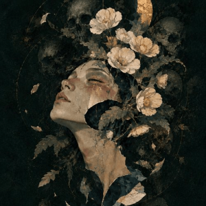 Behind the flowers