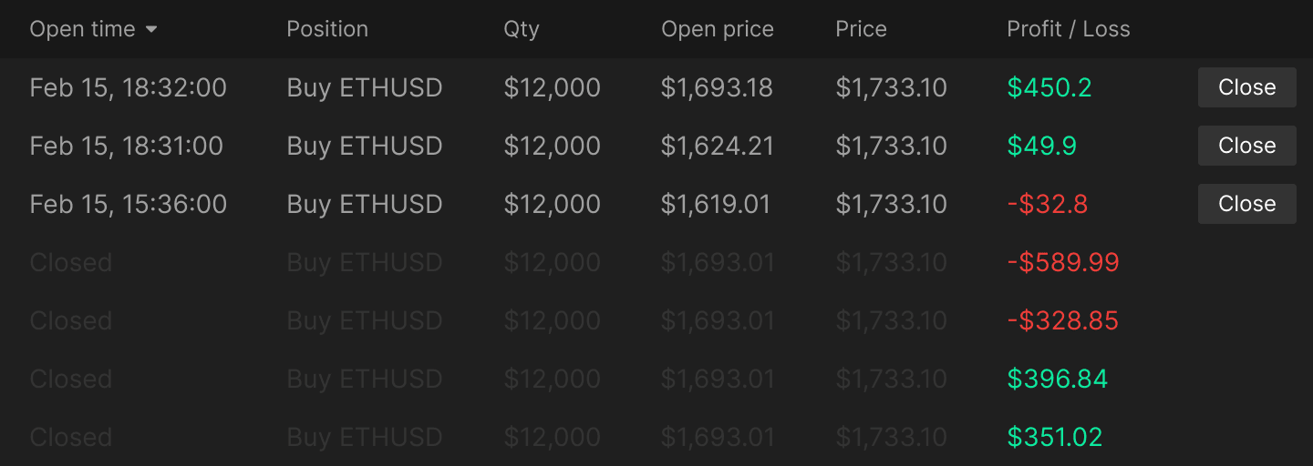 Crypto Trading Platform UI