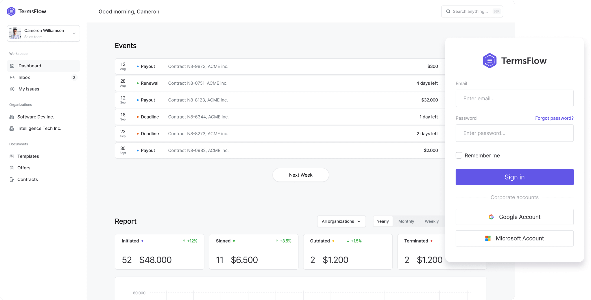 Product Design: Contract management platform