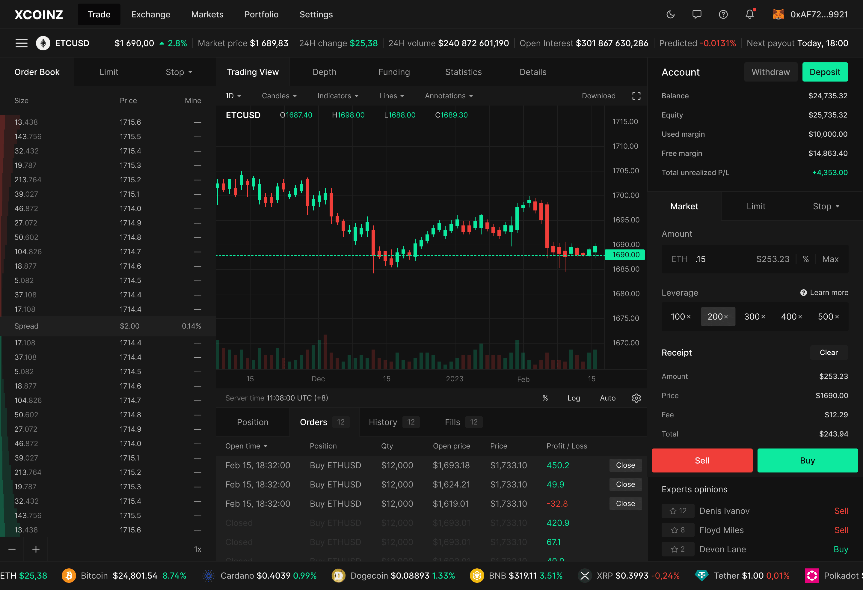 Crypto Trading Platform UI