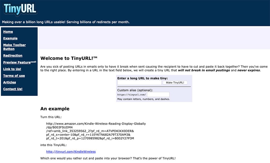 tiny url tinyurl short URL