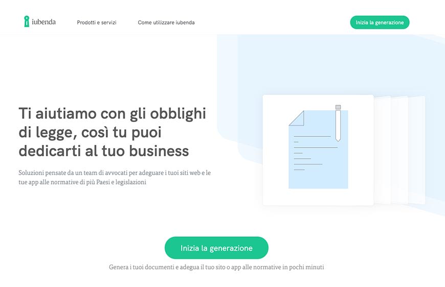 home page Iubenda home page Iubenda