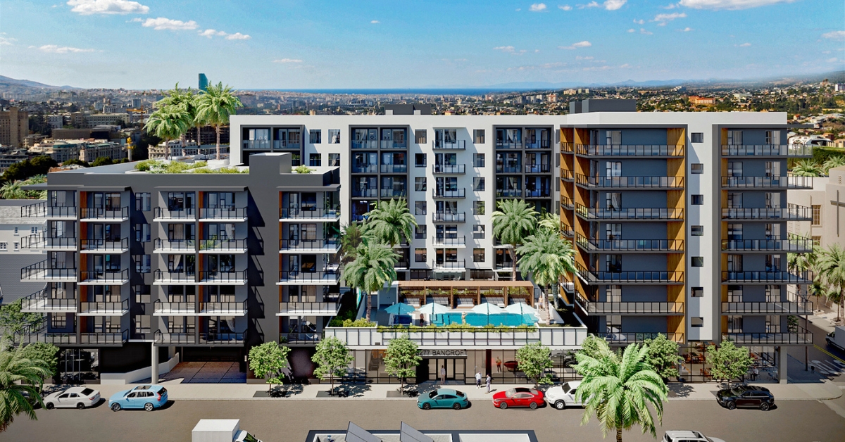 Located in San Diego’s North Park, Bancroft Lofts will feature 218 apartments, a swimming pool, fitness center, resident lounge, coworking spaces and 189 parking stalls. (Photo courtesy of CEDARst Companies).