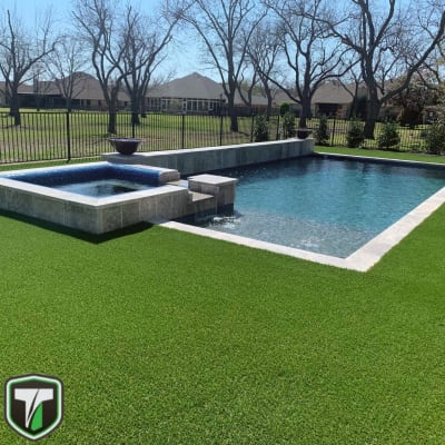 No mowing with pool side turf