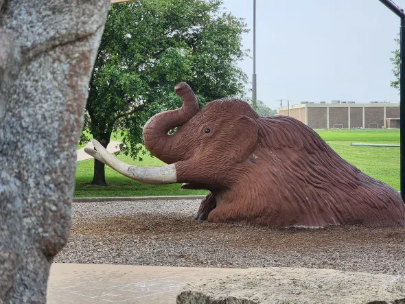 Wooly mammoth in tar pit at Norich Park in North Richland Hills