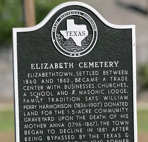 Elizabeth Cemetary in the Elizabethtown Ghost Town in Denton County, TX