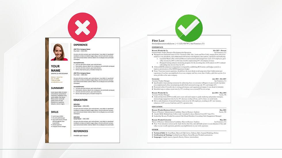 Perbandingan CV yang salah vs CV yang benar — contoh dari Career Blueprint