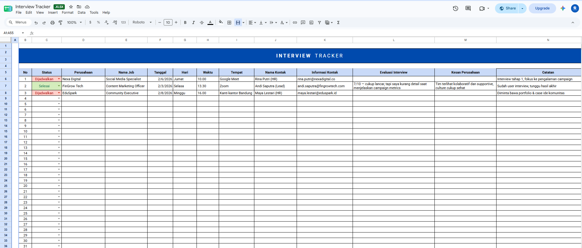 Interview Tracker