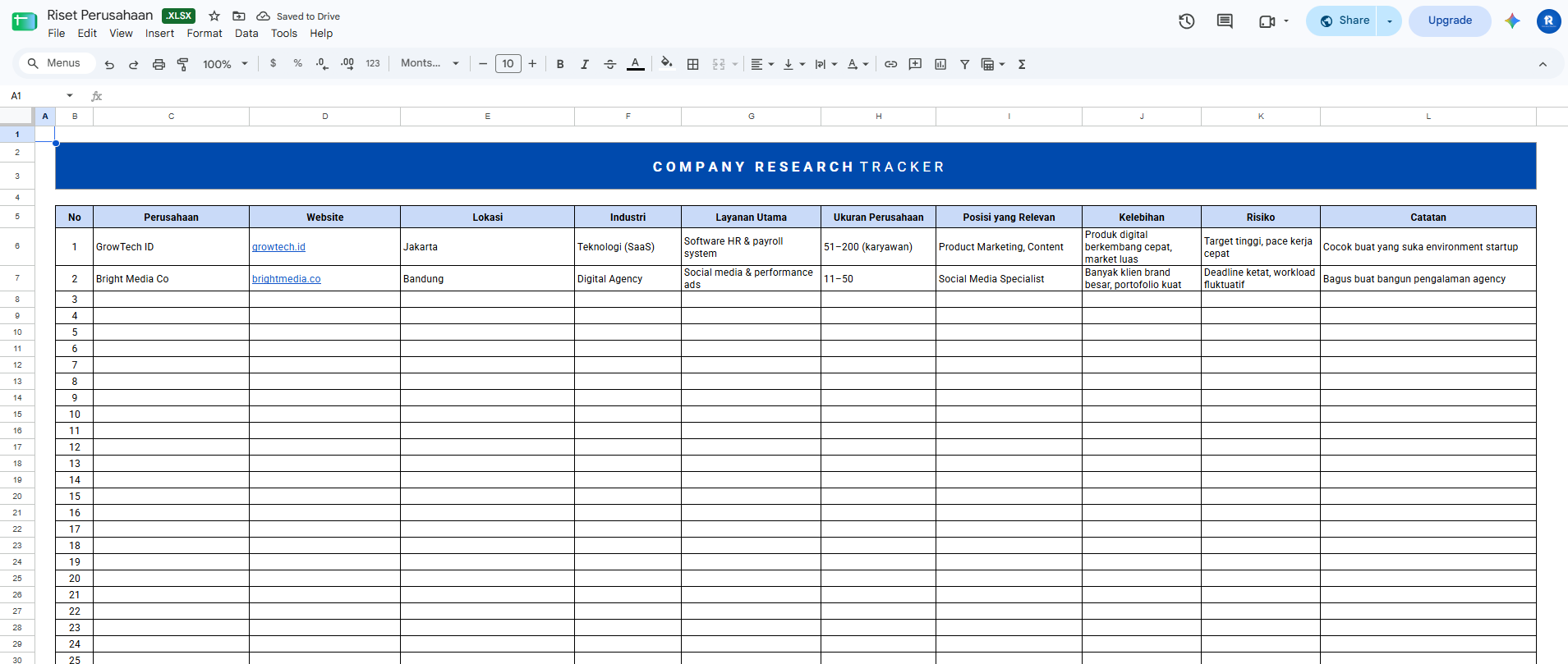 Company Research Tracker