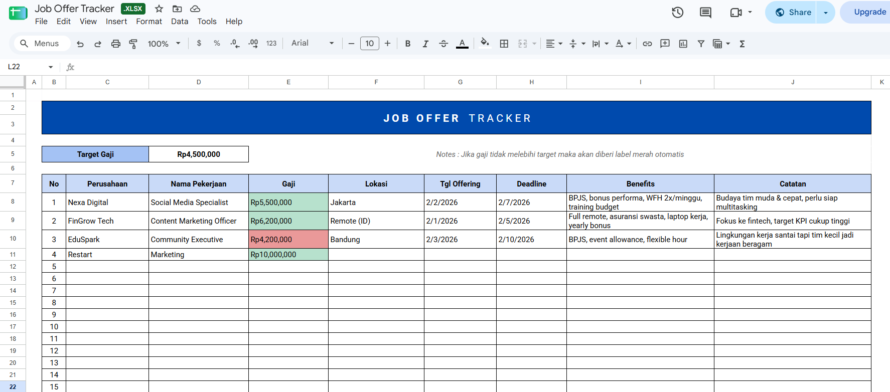 Job Offer Tracker
