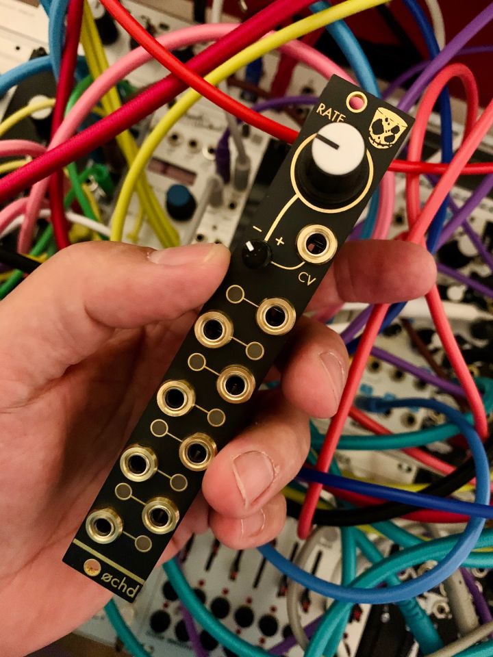 The module in my hand in front of my eurorack case