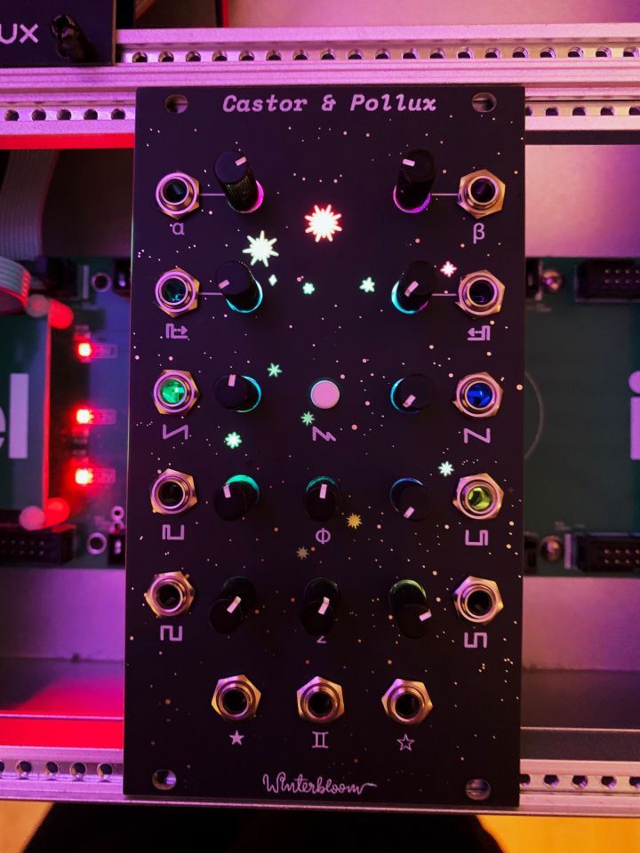 The stars on the panel of the module are glowing and changing colors.