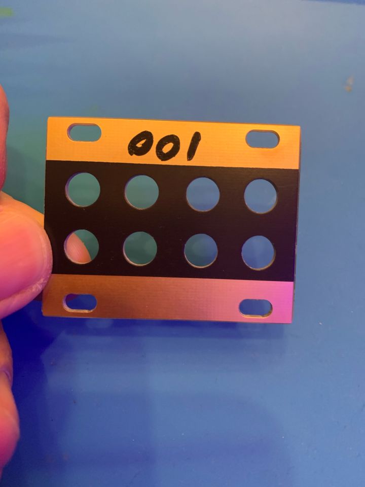 The back of the module with the serial number 001