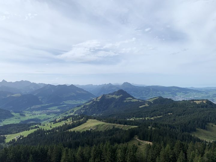 The view of the Fribourg Pre-Alps from the summit of La Berra