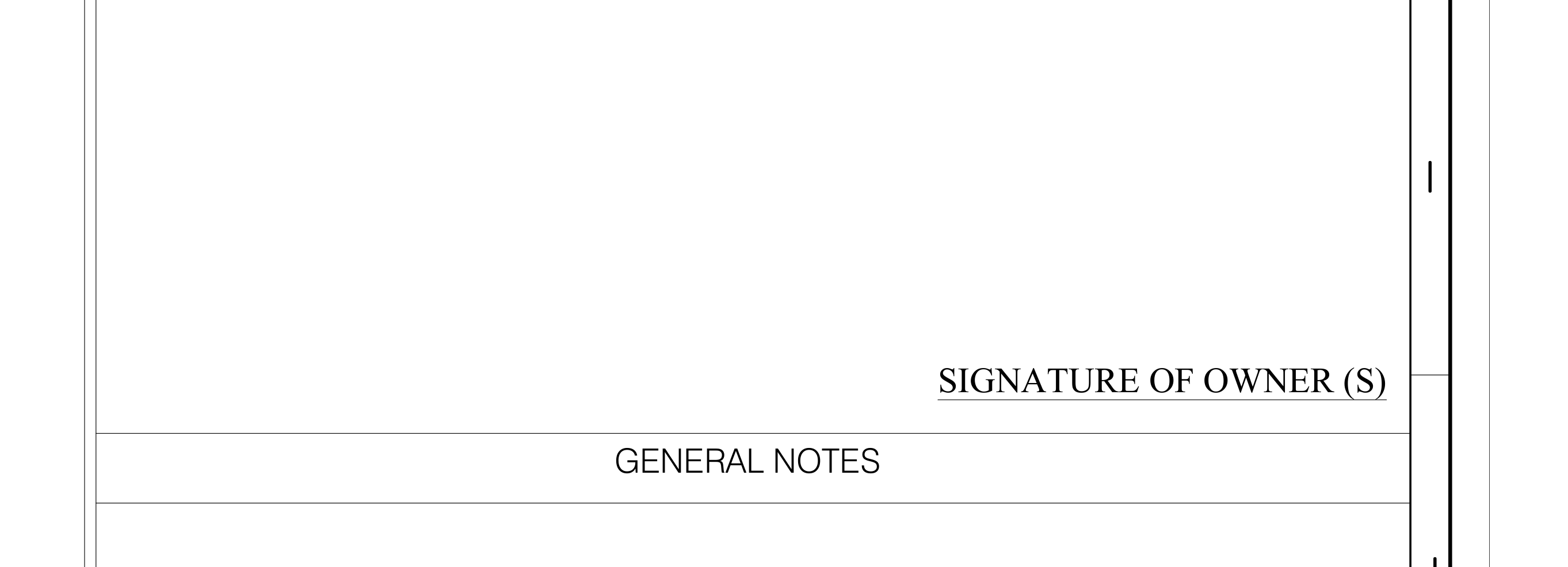 Title Block With Owner Signature And General Notes Section