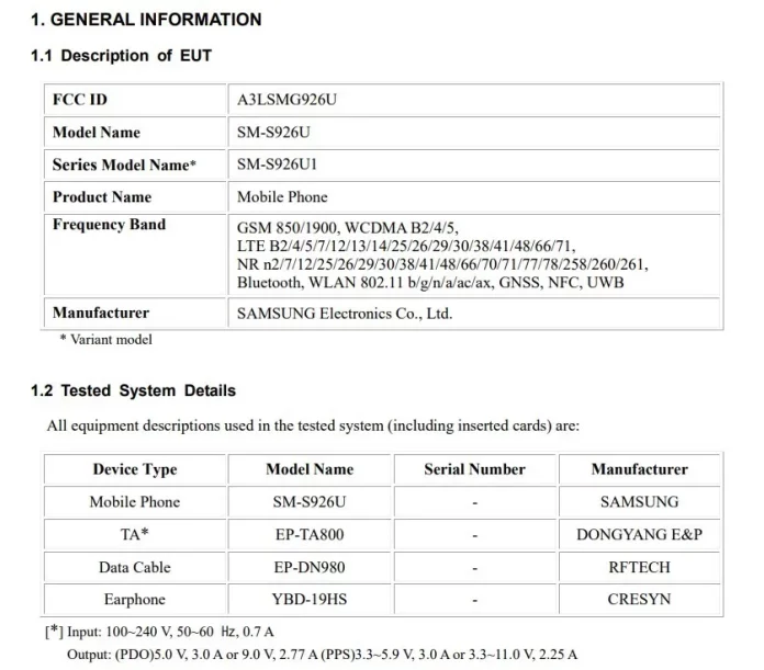 galaxy s24series fcc certification