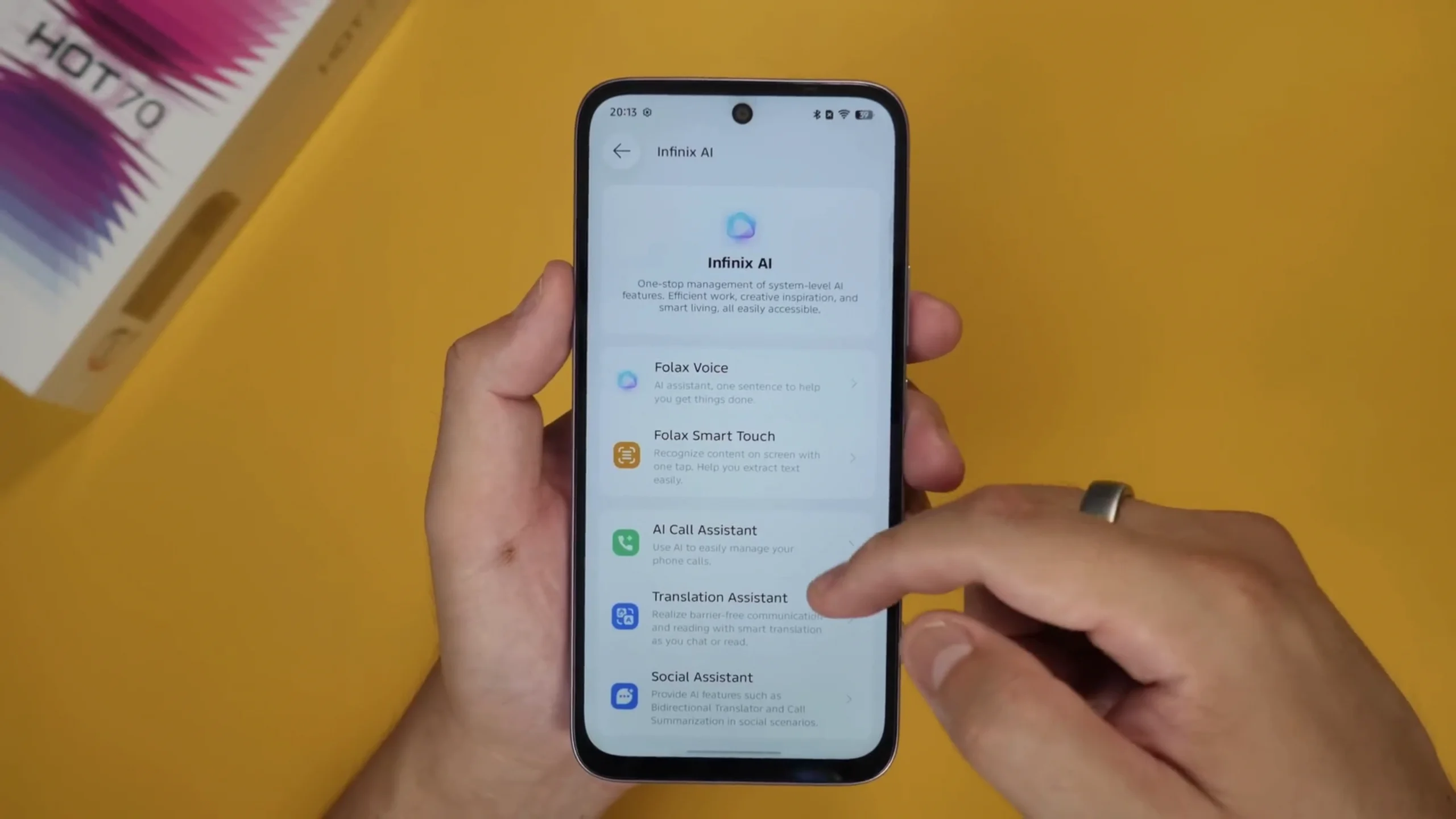 infinix hot 70 ai